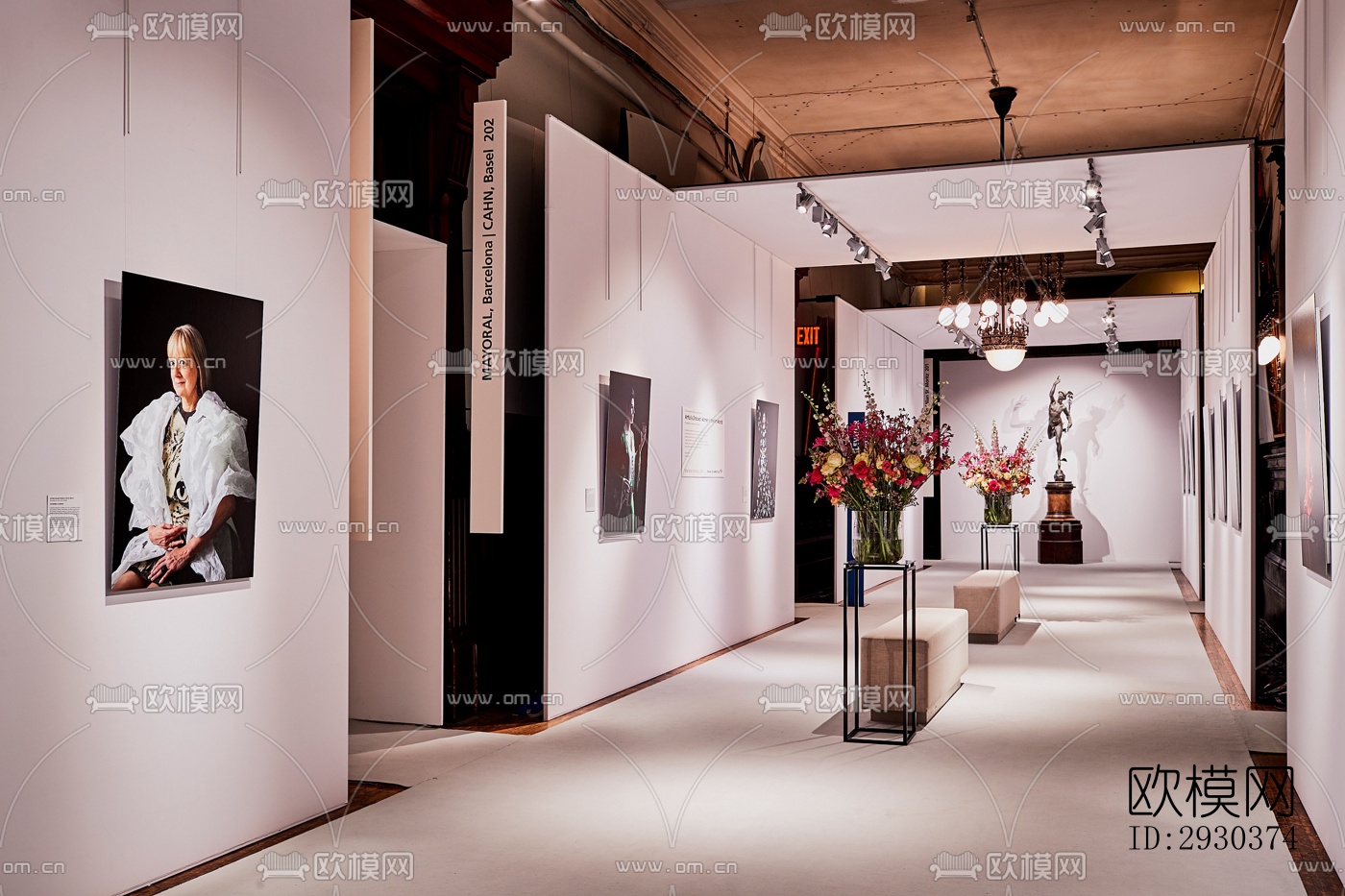 美式展览展厅效果图下载（渲染图3）