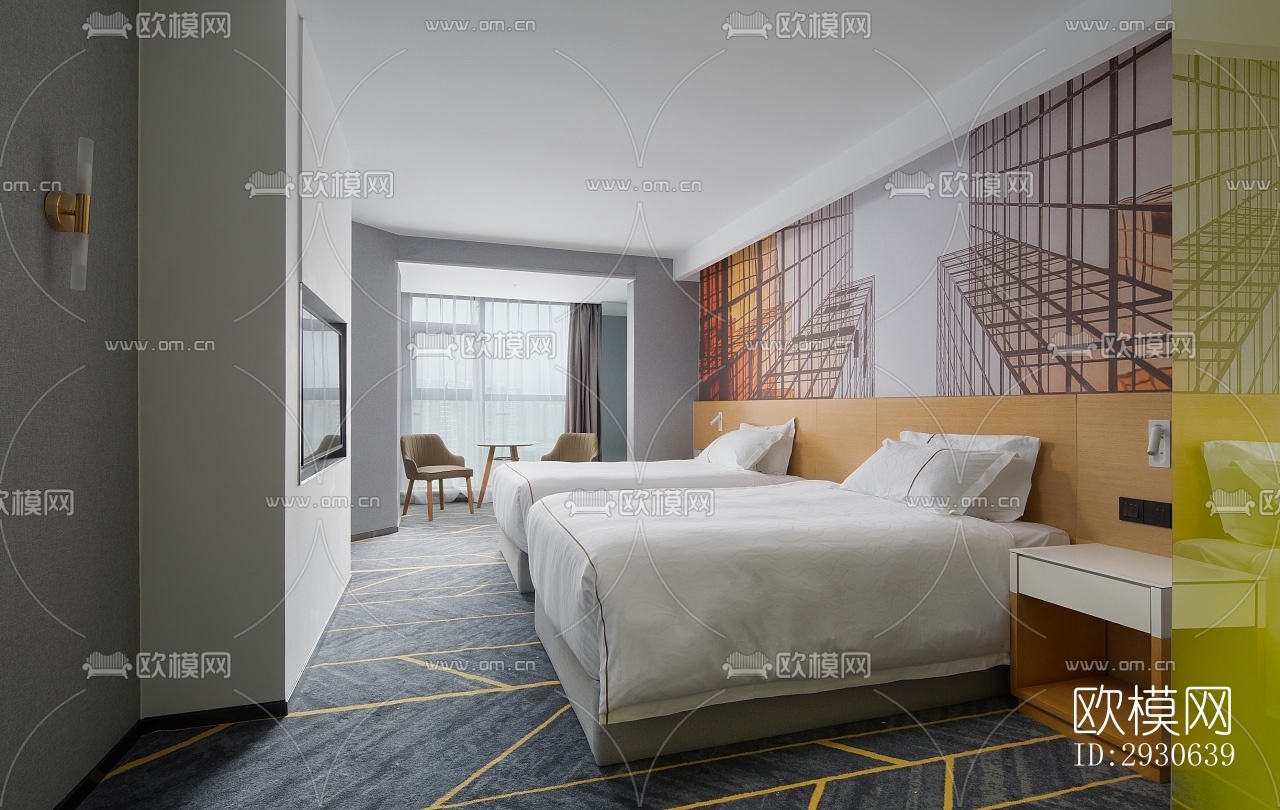 现代酒店民宿效果图下载（渲染图6）