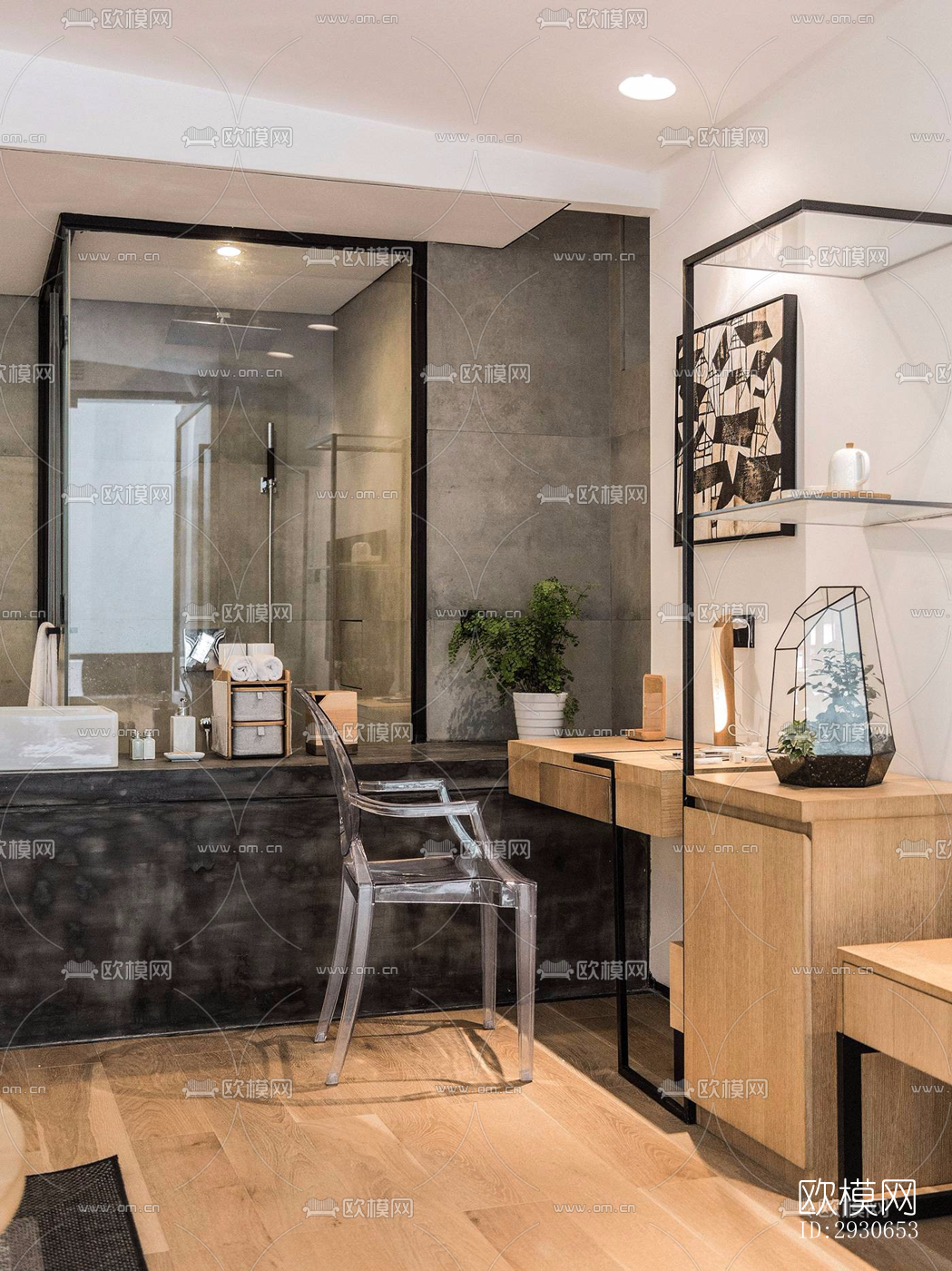 现代酒店民宿效果图下载（渲染图9）