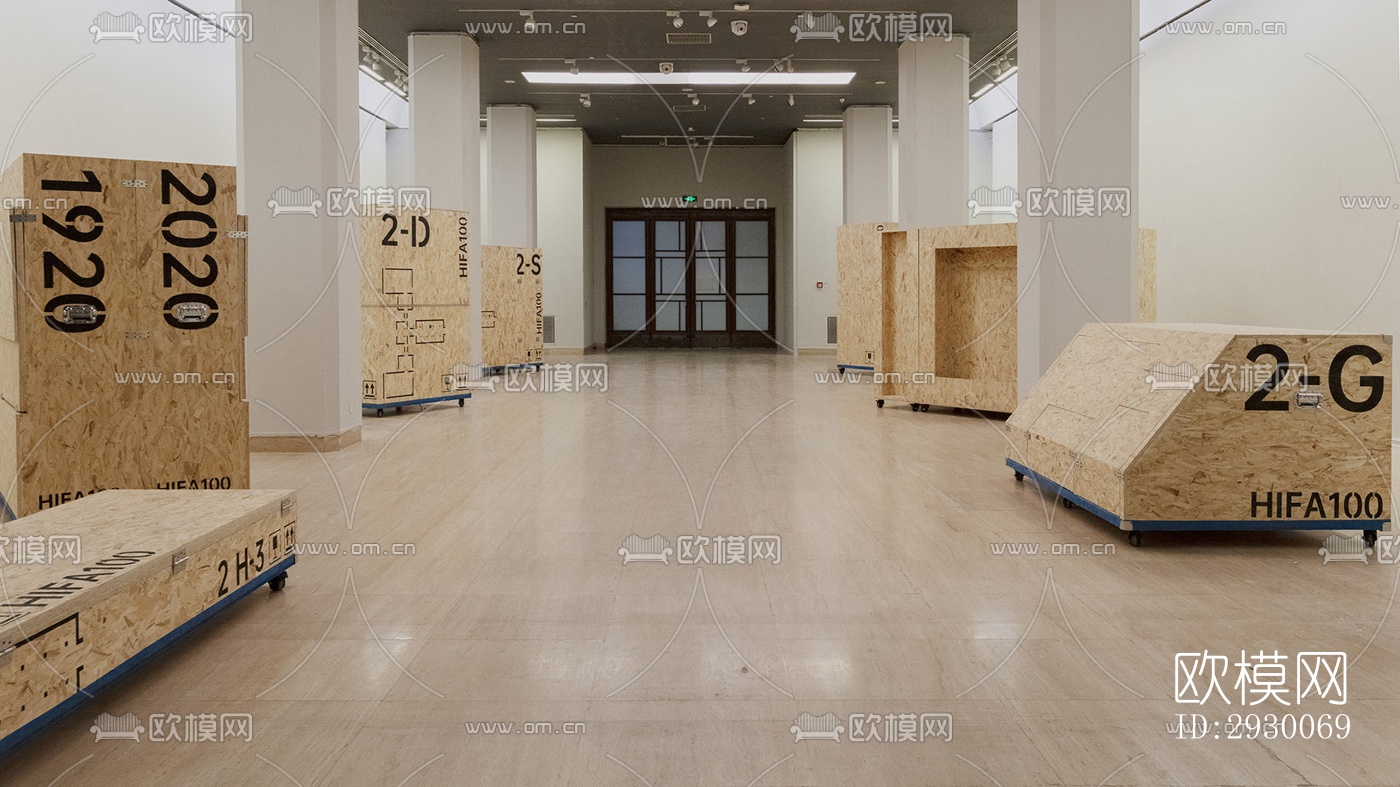 工业风展览展厅效果图下载（渲染图1）