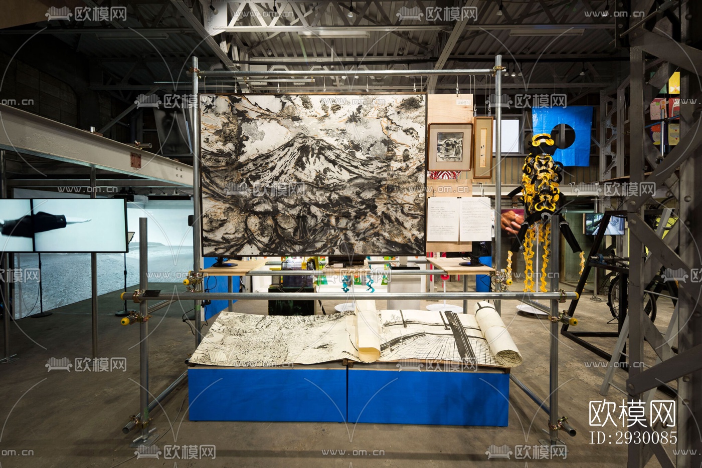 工业风展览展厅效果图下载（渲染图11）