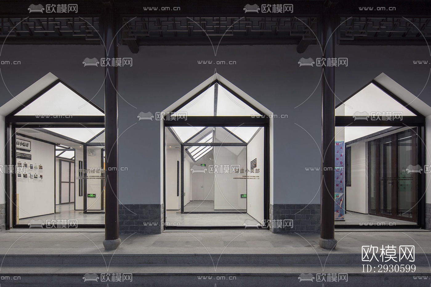 新中式酒店民宿效果图下载（渲染图3）