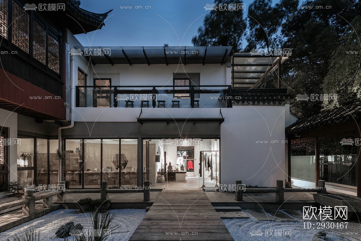 中式酒店民宿效果图下载（渲染图5）