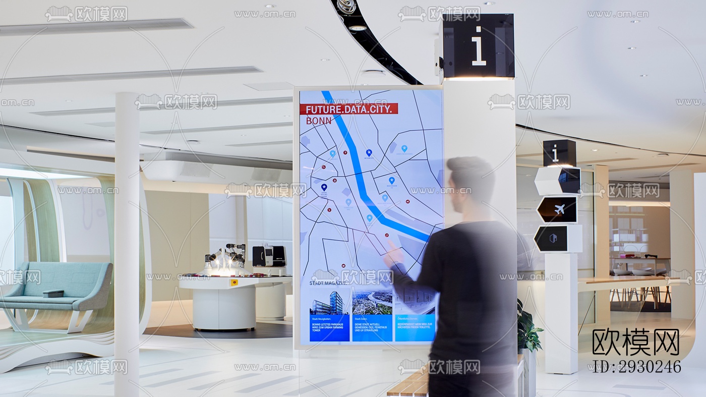 现代展览展厅效果图下载（渲染图2）