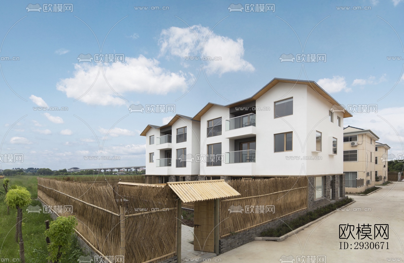 现代酒店民宿效果图下载（渲染图12）