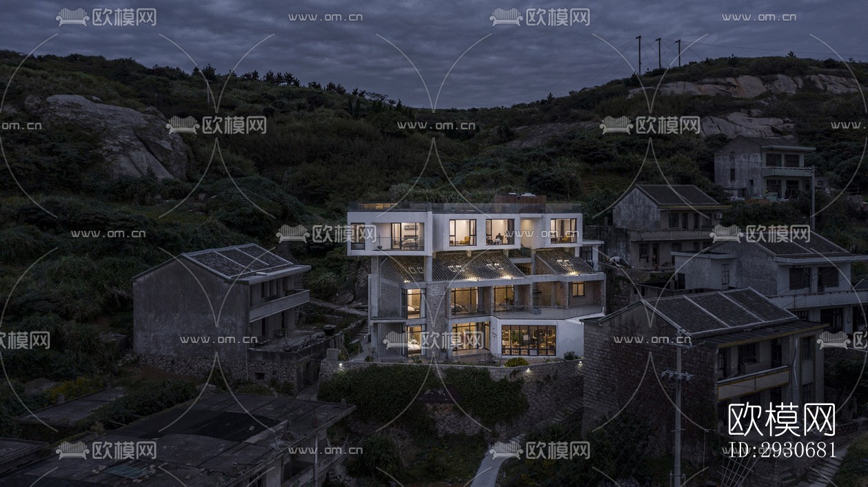 现代酒店民宿效果图下载（渲染图14）