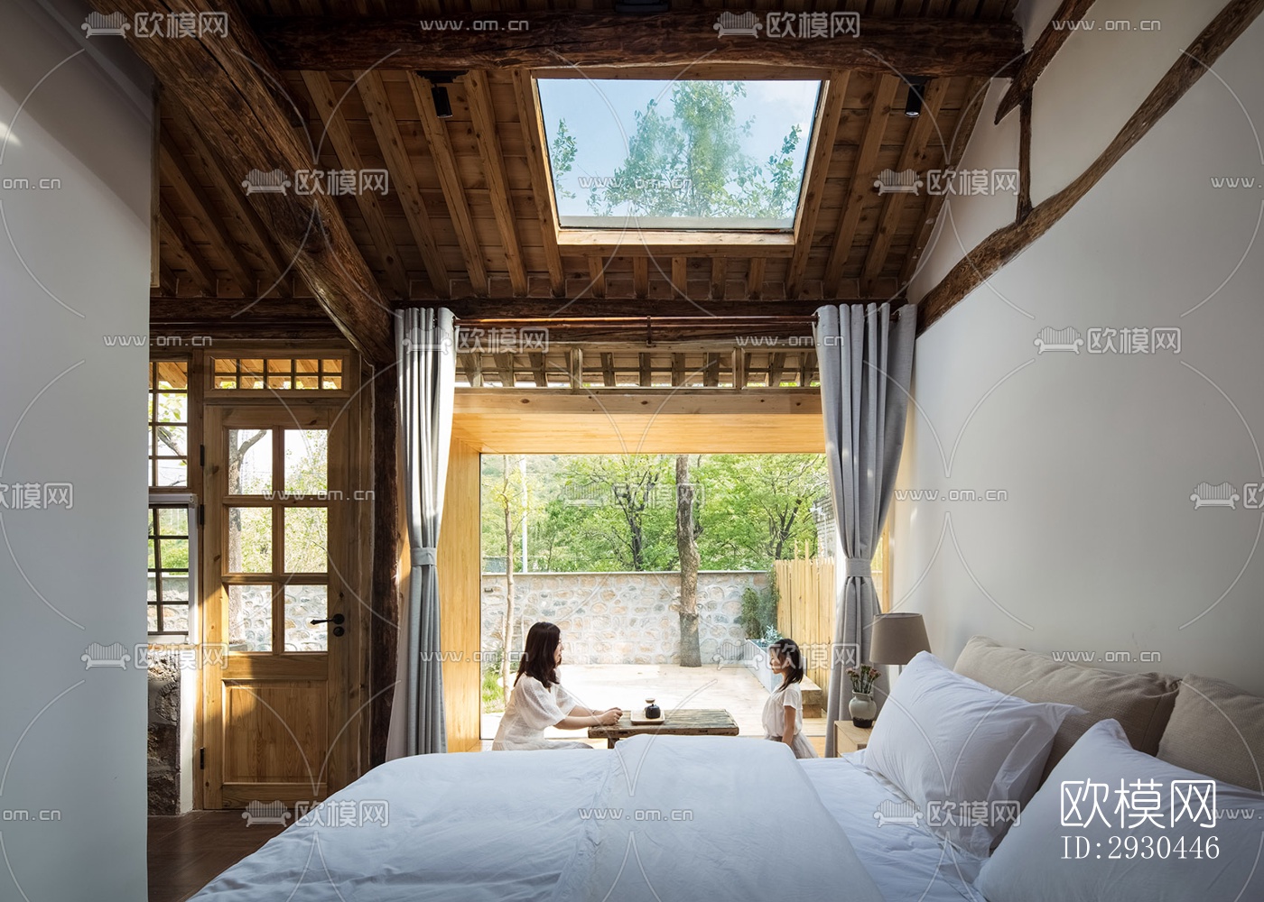 中式酒店民宿效果图下载（渲染图5）