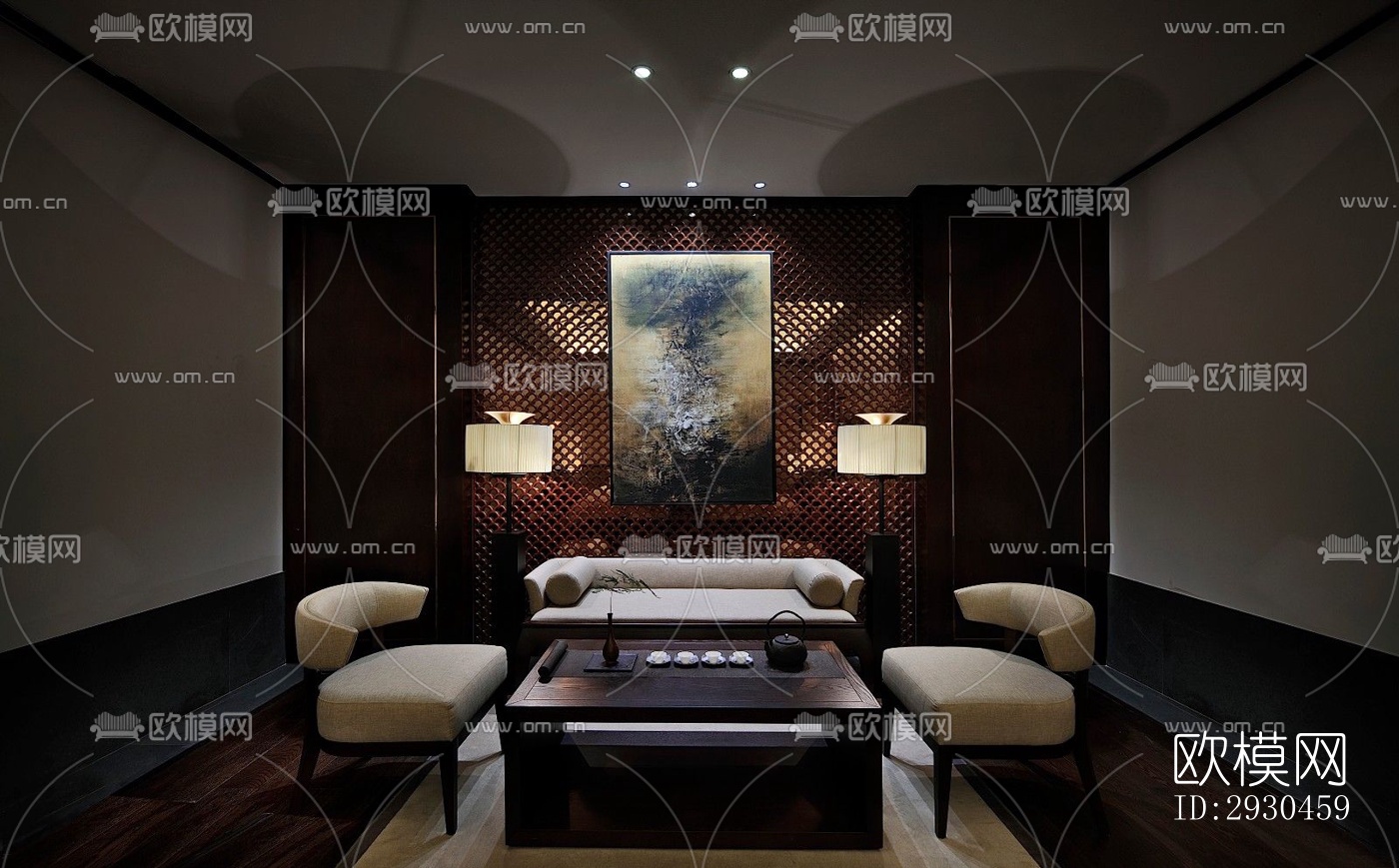 中式酒店民宿效果图下载（渲染图8）