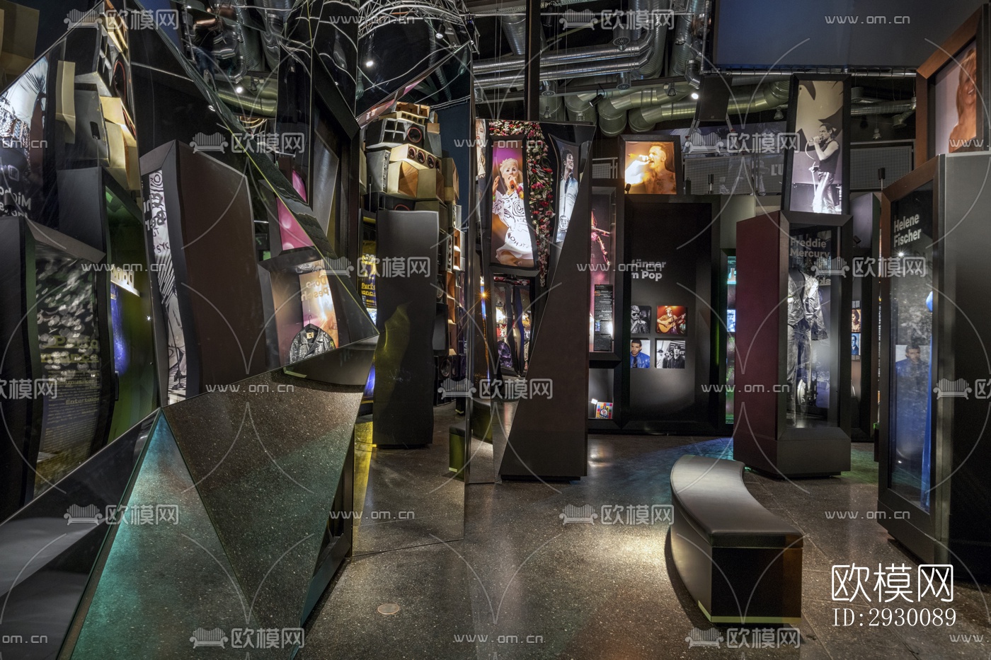 工业风展览展厅效果图下载（渲染图2）