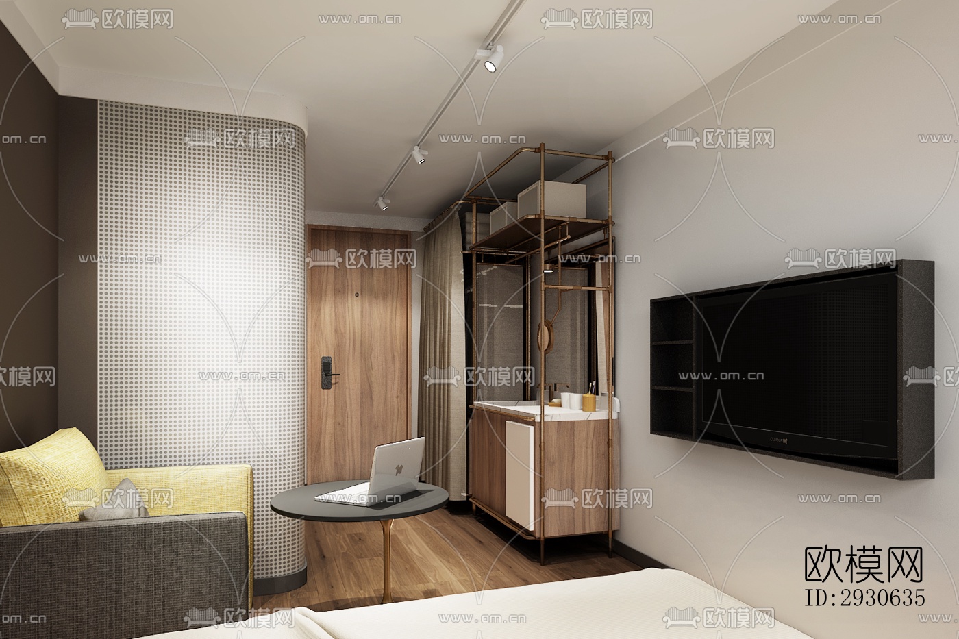 现代酒店民宿效果图下载（渲染图1）