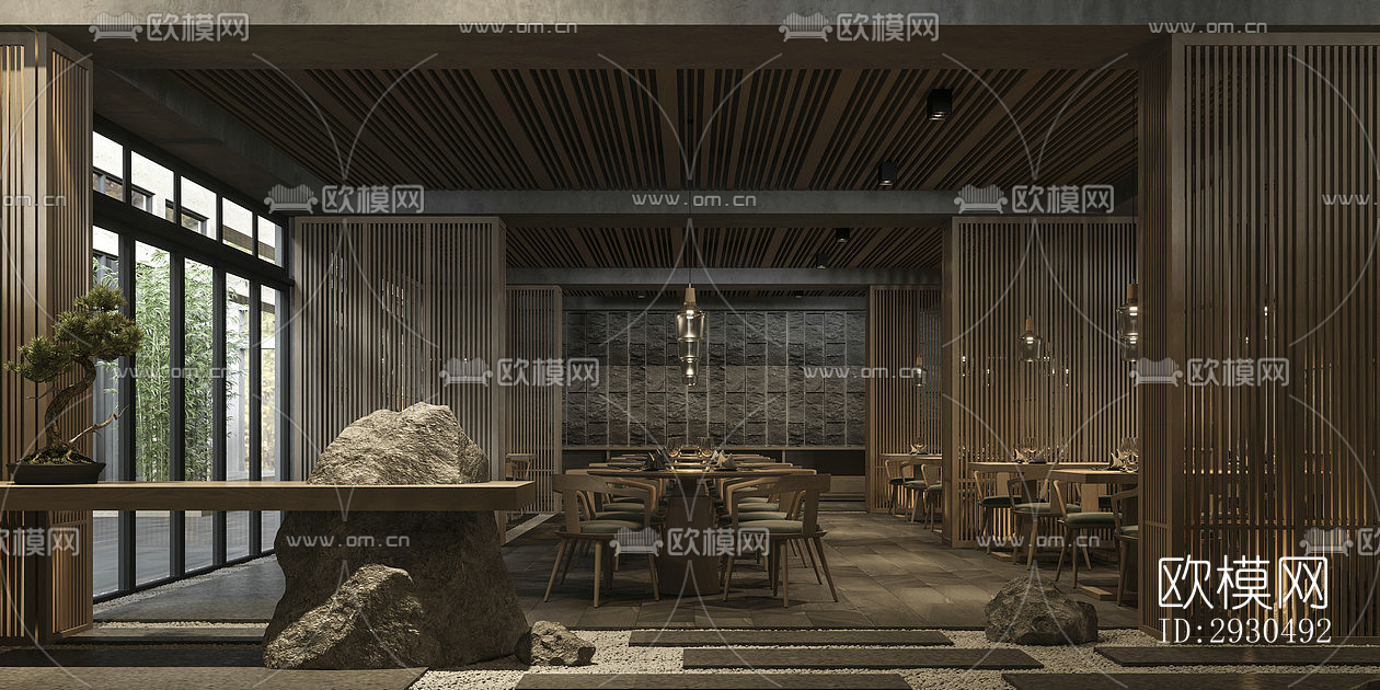 中式酒店民宿效果图下载（渲染图7）