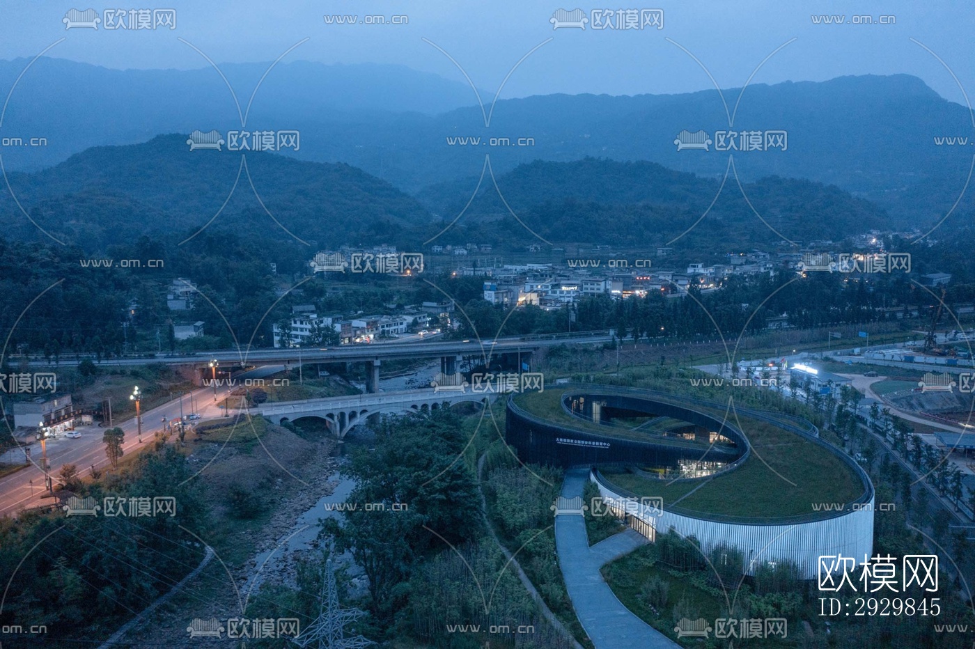 现代文体建筑效果图下载（渲染图2）