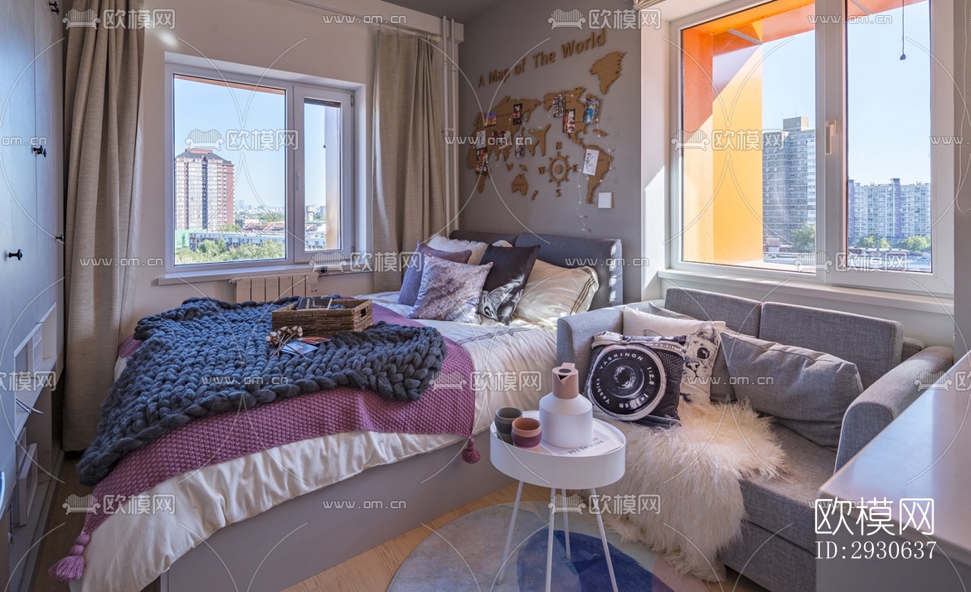 现代酒店民宿效果图下载（渲染图2）