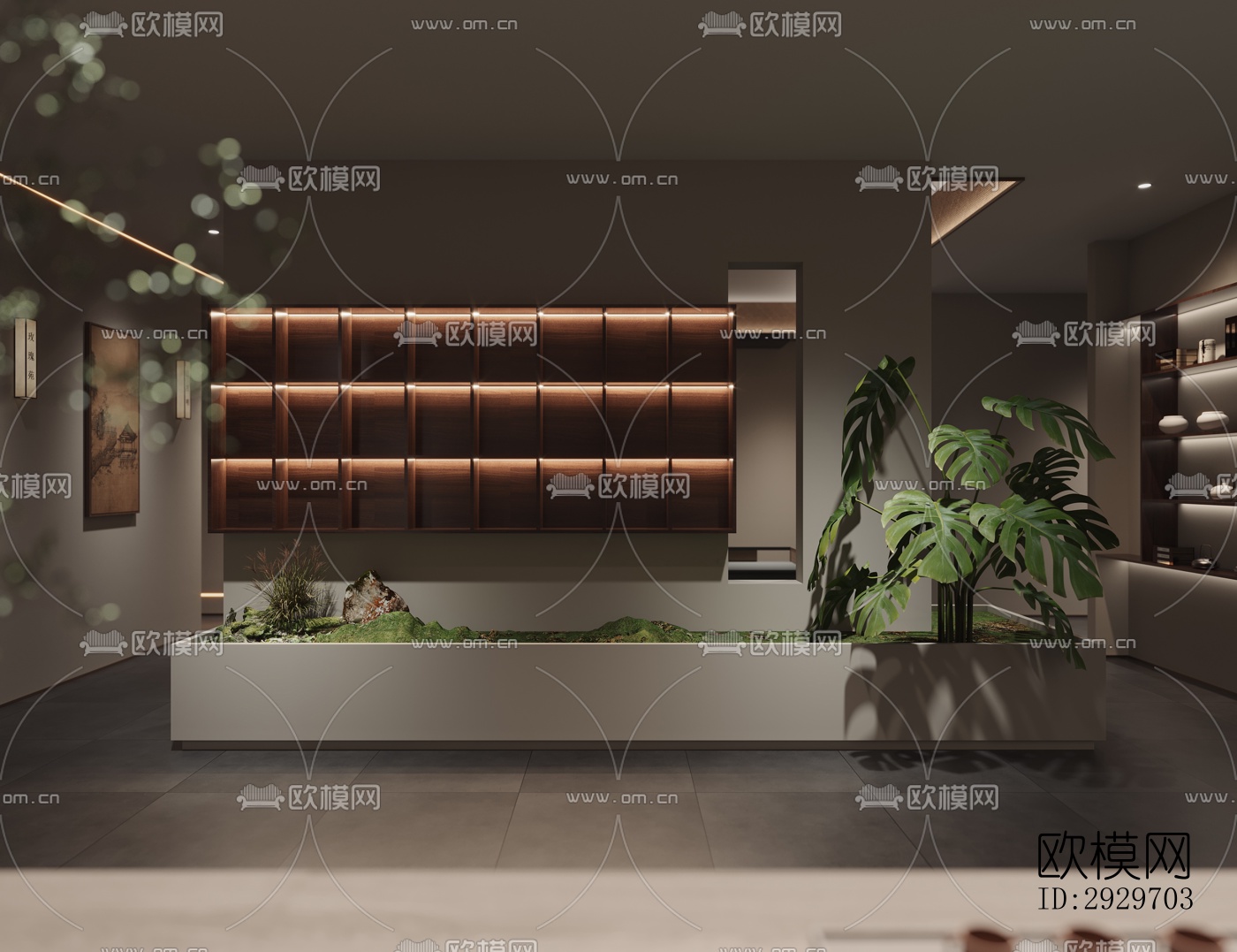 新中式美术博物馆效果图下载（渲染图7）