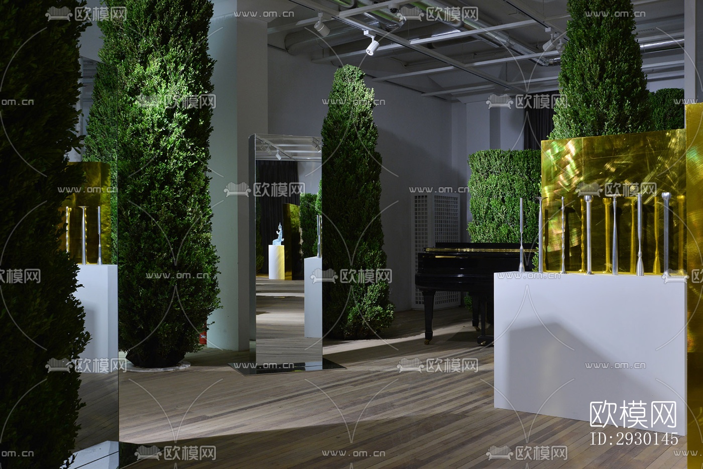 现代展览展厅效果图下载（渲染图3）