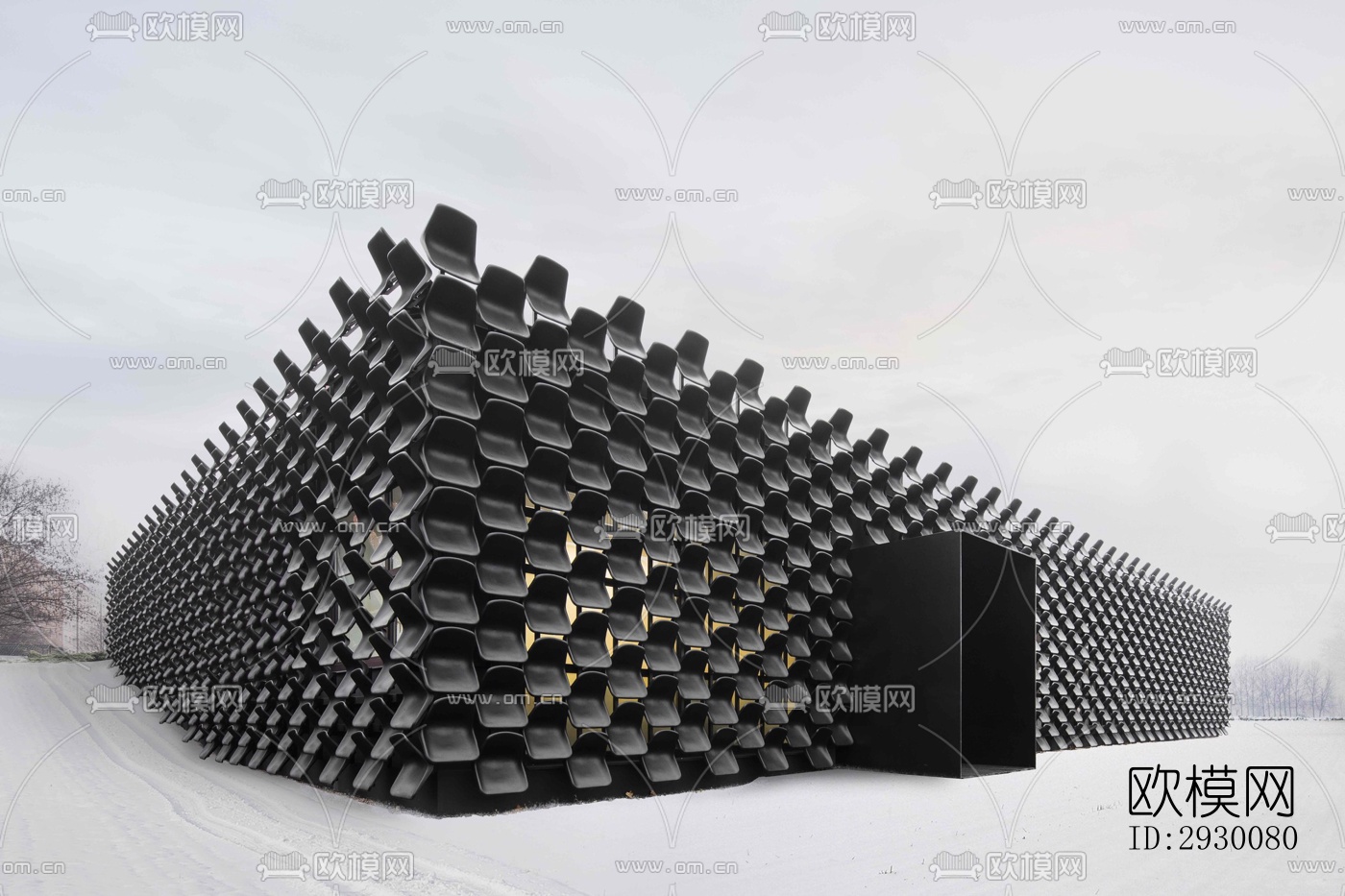 工业风展览展厅效果图下载（渲染图1）