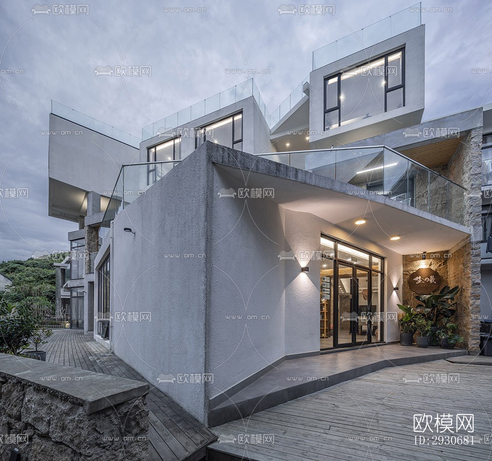 现代酒店民宿效果图下载（渲染图16）