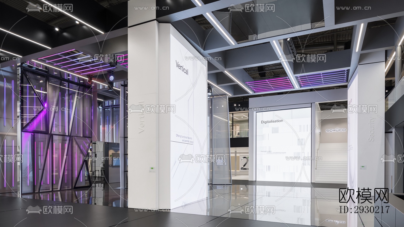 现代展览展厅效果图下载（渲染图3）