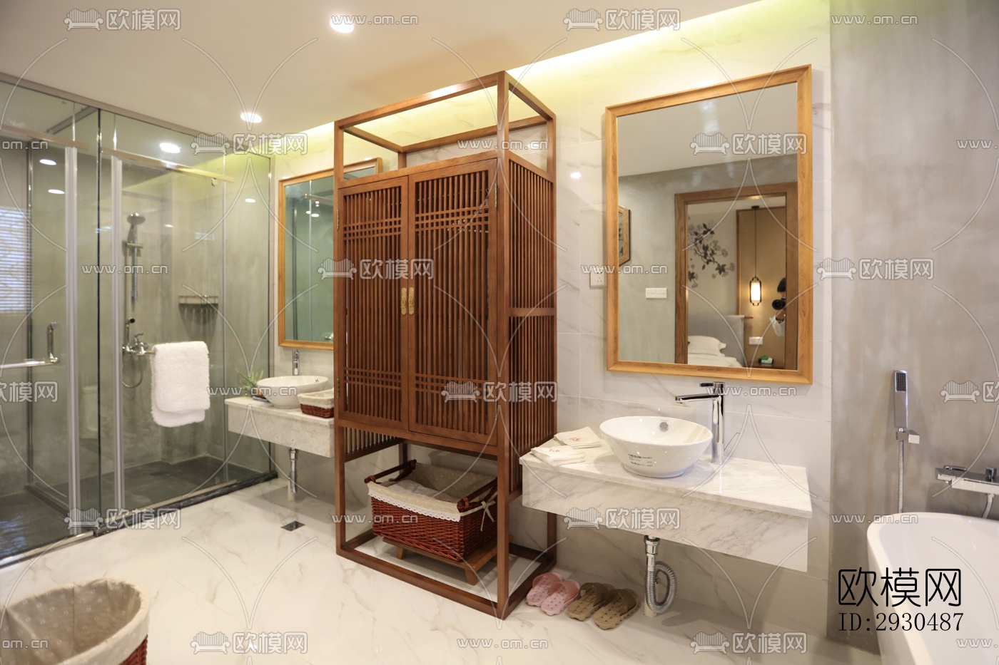 中式酒店民宿效果图下载（渲染图1）