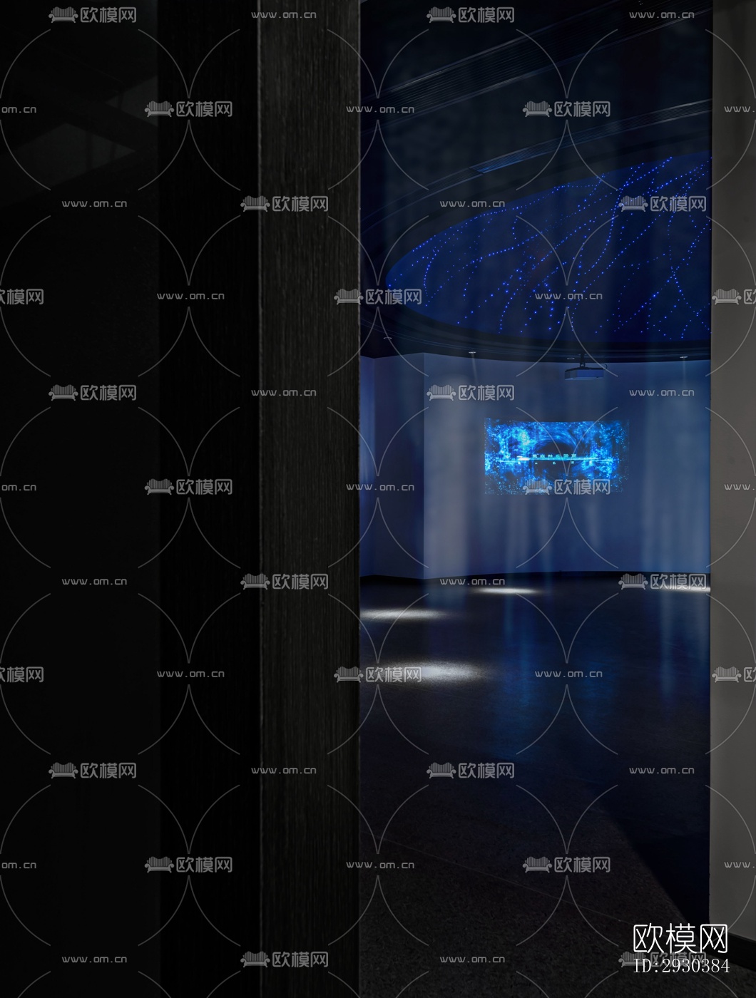 高级灰展览展厅效果图下载（渲染图3）