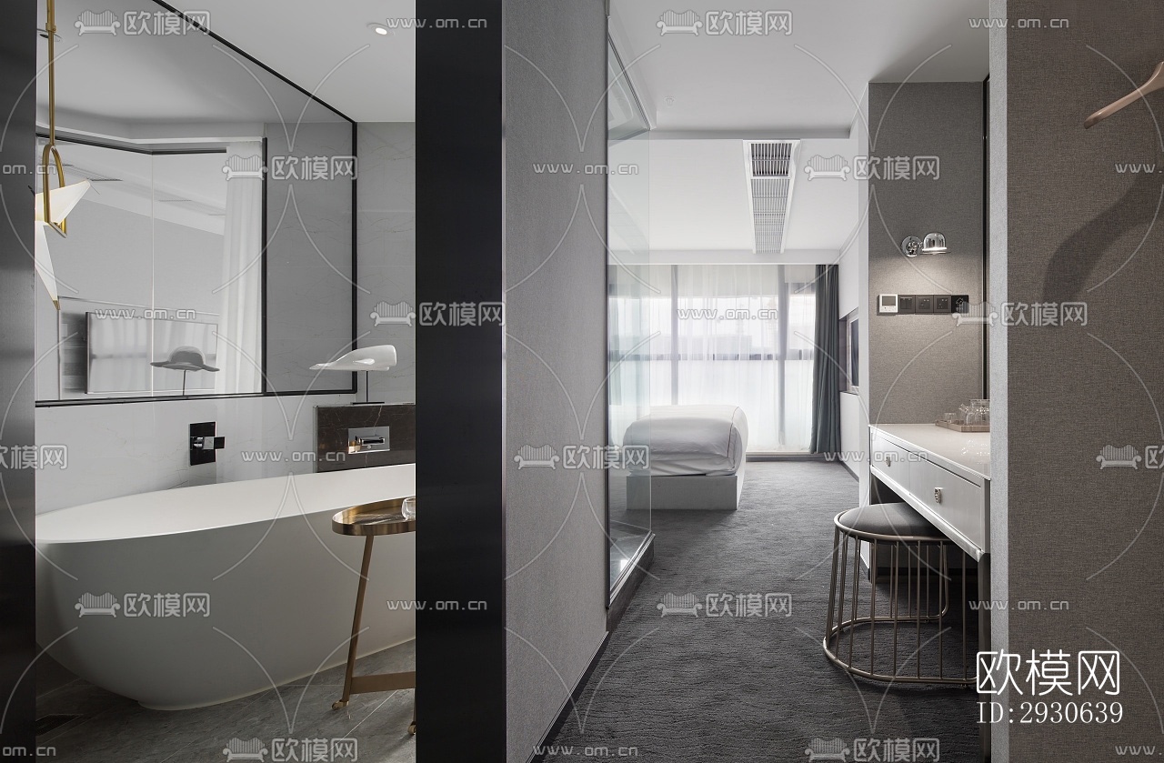 现代酒店民宿效果图下载（渲染图1）