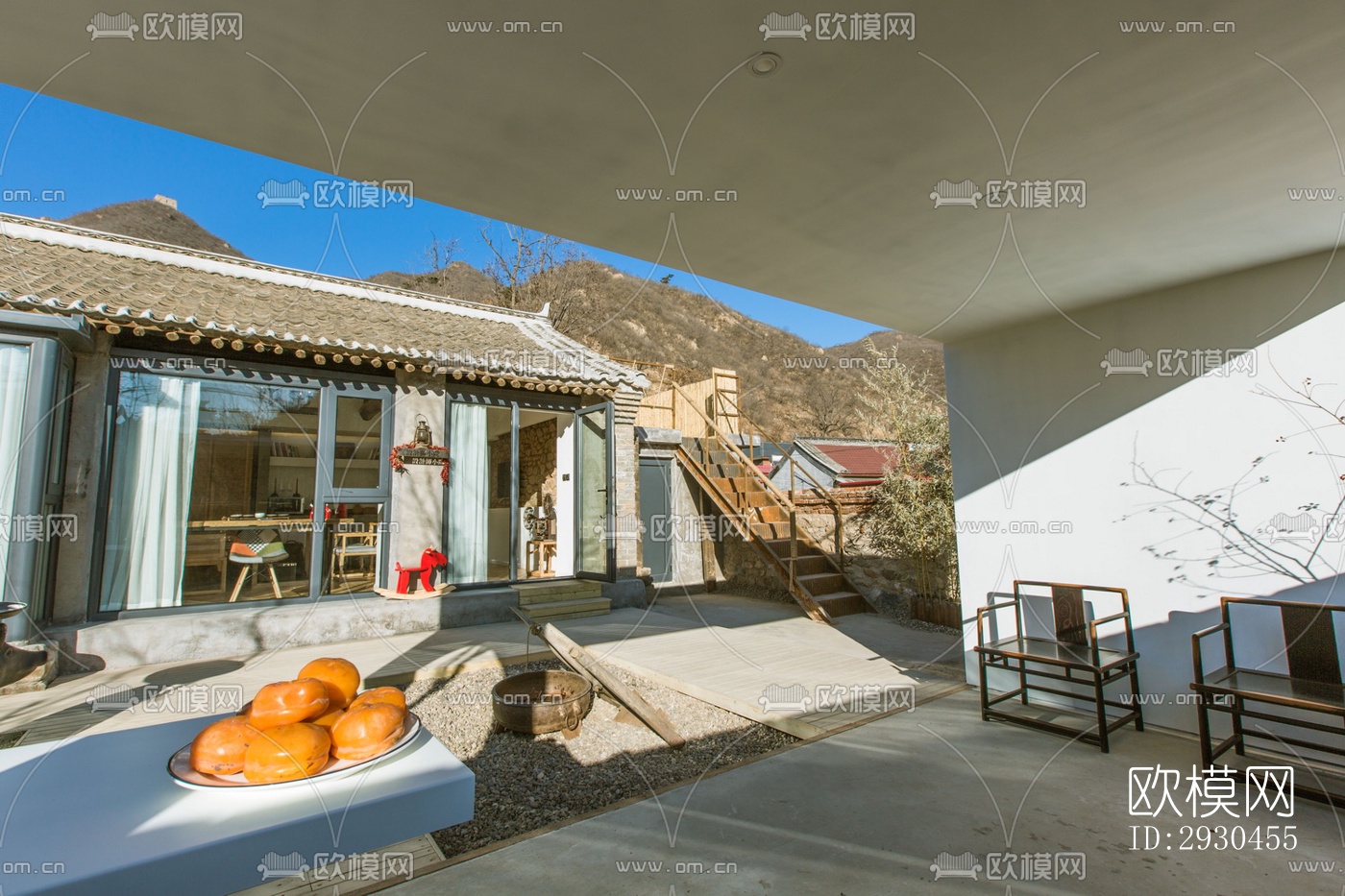 中式酒店民宿效果图下载（渲染图10）