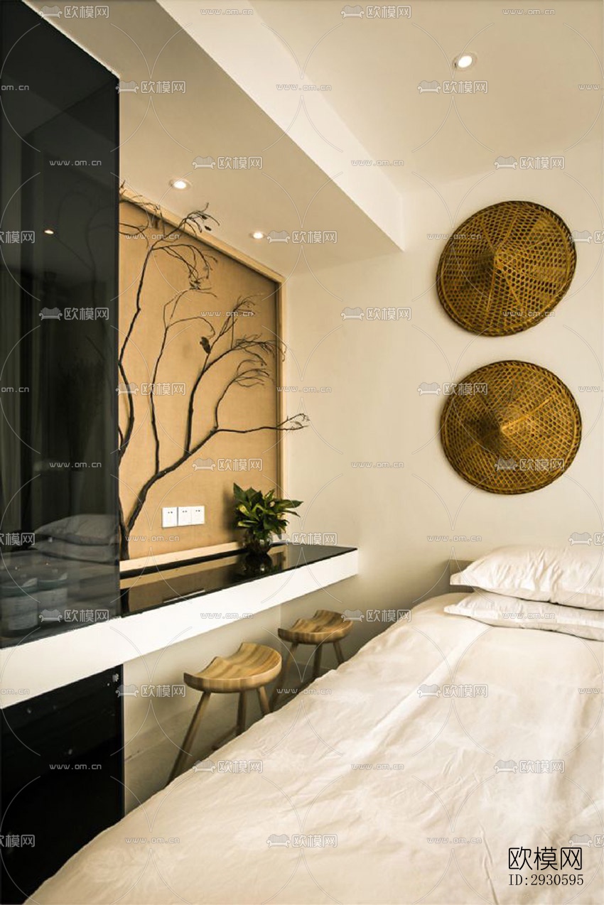 新中式酒店民宿效果图下载（渲染图10）