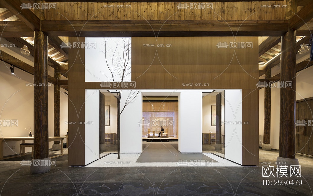 中式酒店民宿效果图下载（渲染图4）