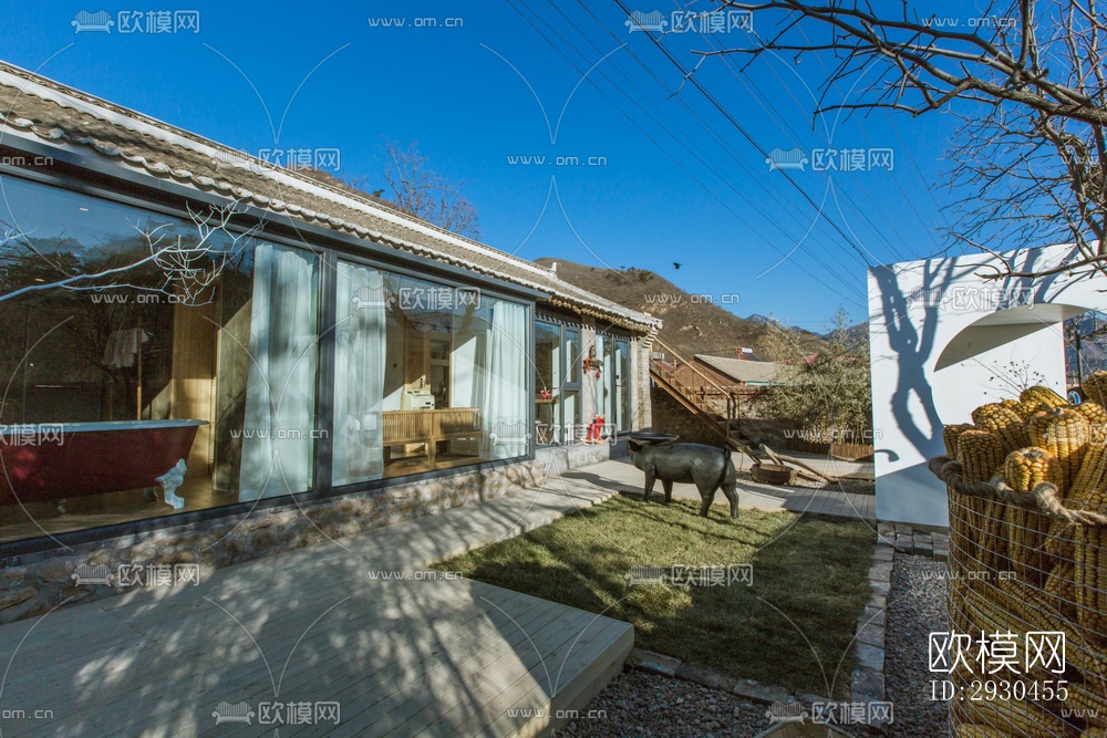 中式酒店民宿效果图下载（渲染图3）