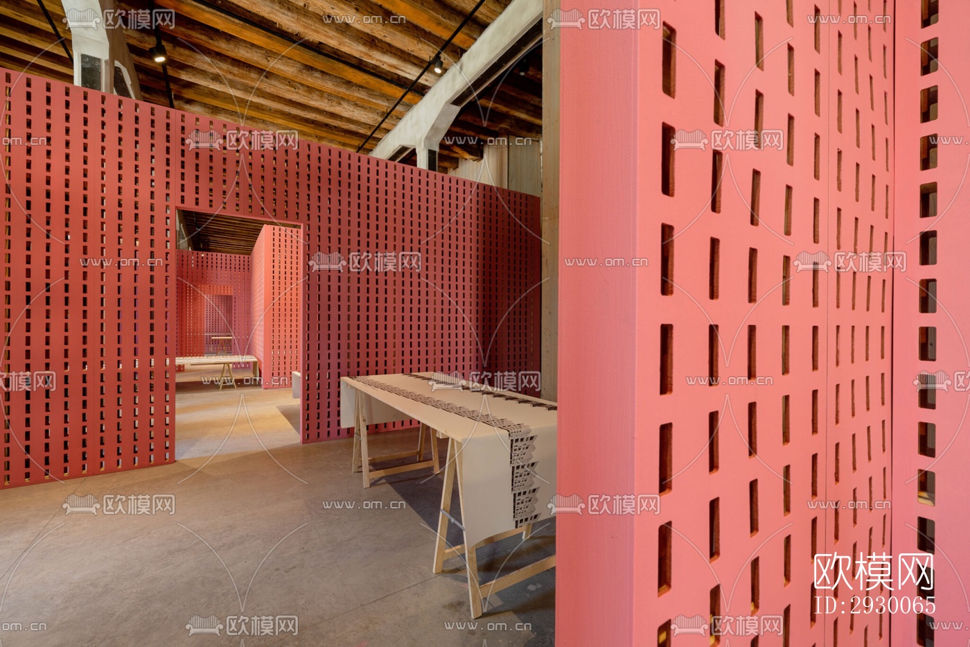 工业风展览展厅效果图下载（渲染图5）