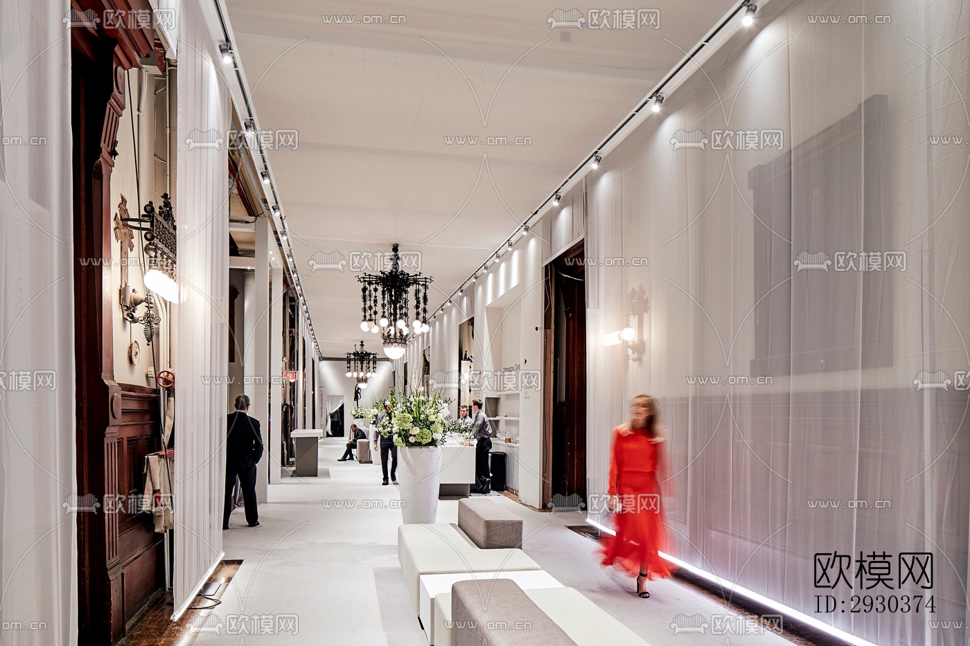 美式展览展厅效果图下载（渲染图8）