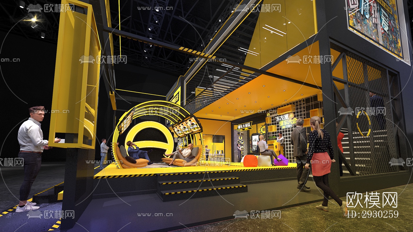 现代展览展厅效果图下载（渲染图3）