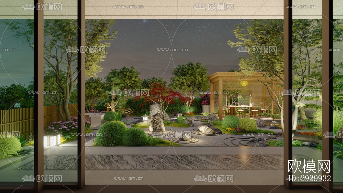 日式居住景观效果图下载（渲染图6）