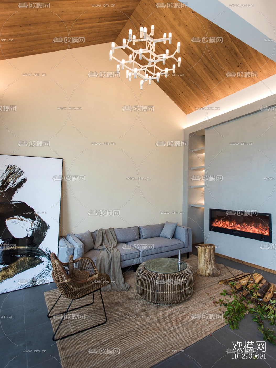 现代酒店民宿效果图下载（渲染图3）