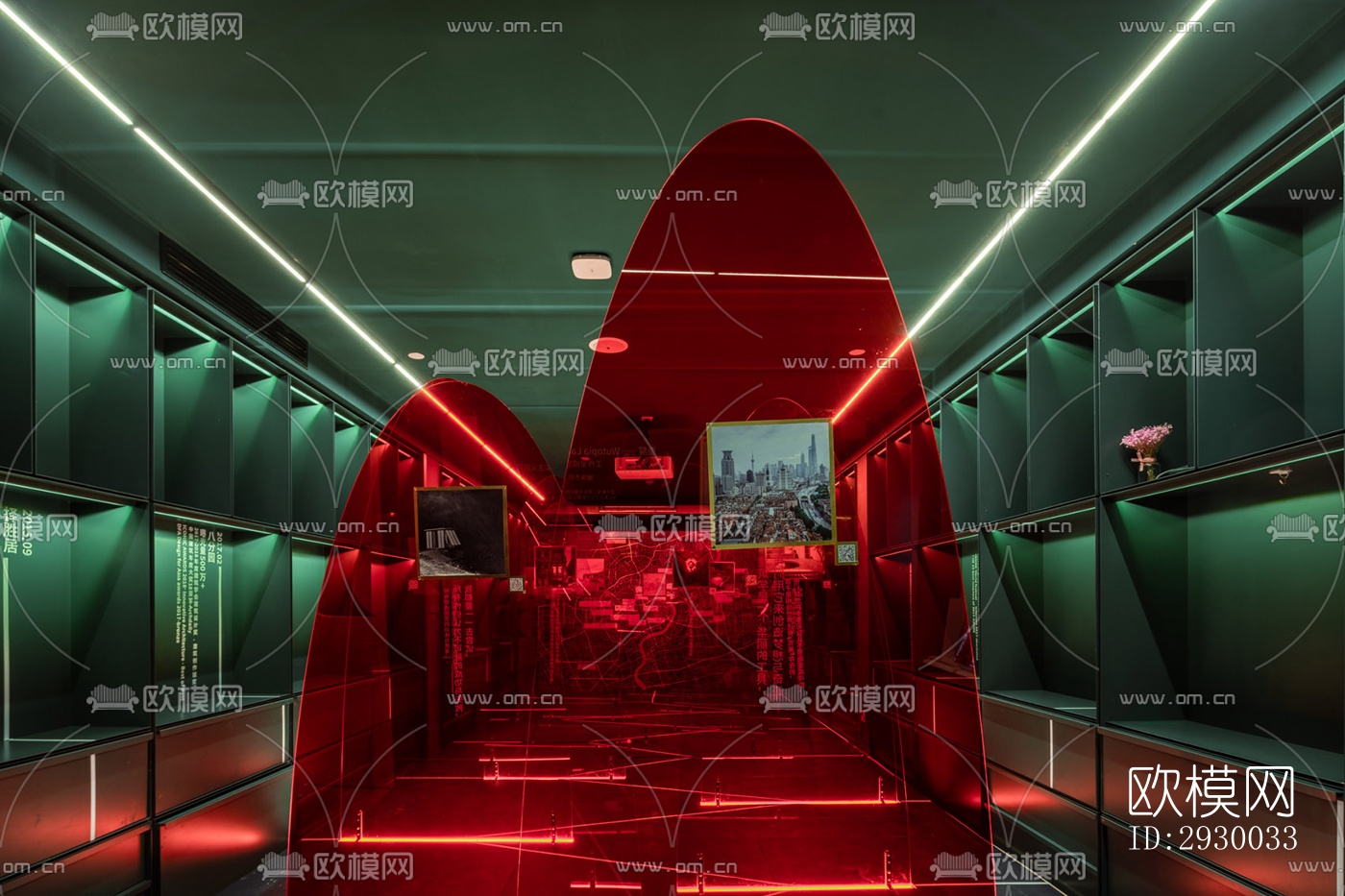 后现代展览展厅效果图下载（渲染图1）