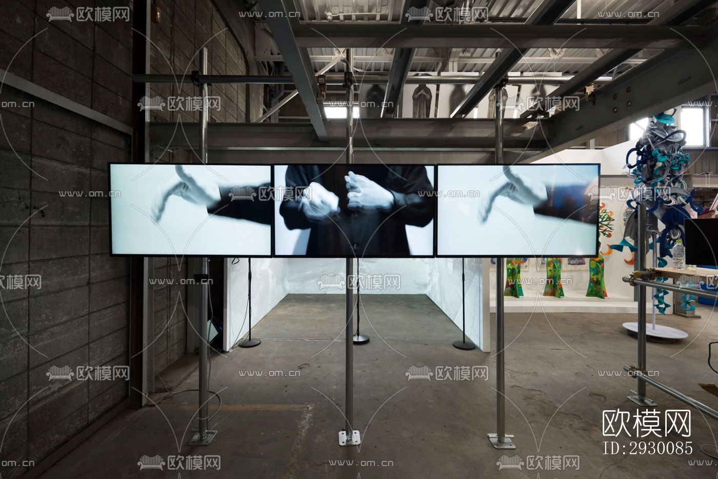 工业风展览展厅效果图下载（渲染图10）