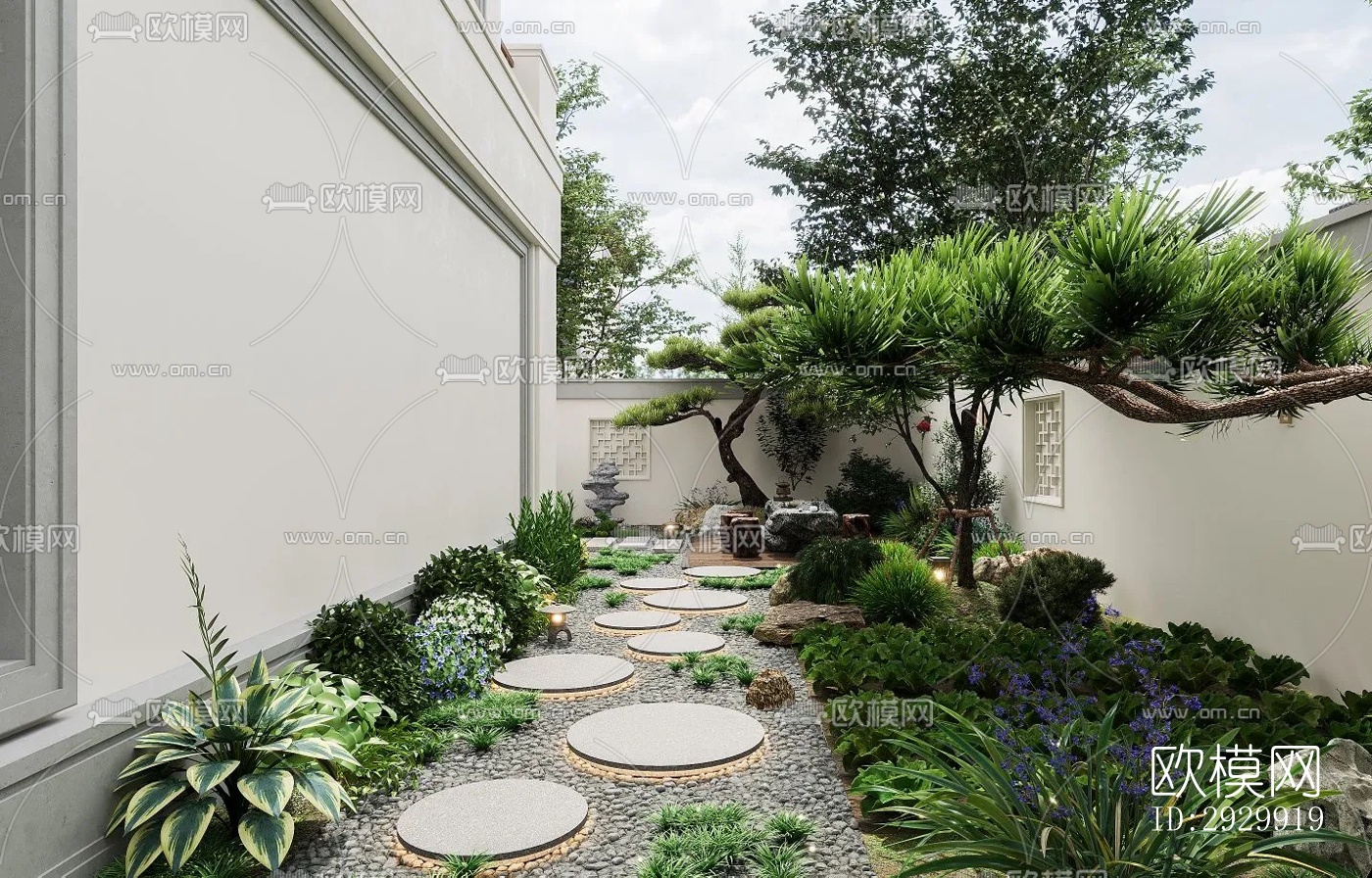 新中式居住景观效果图下载（渲染图2）