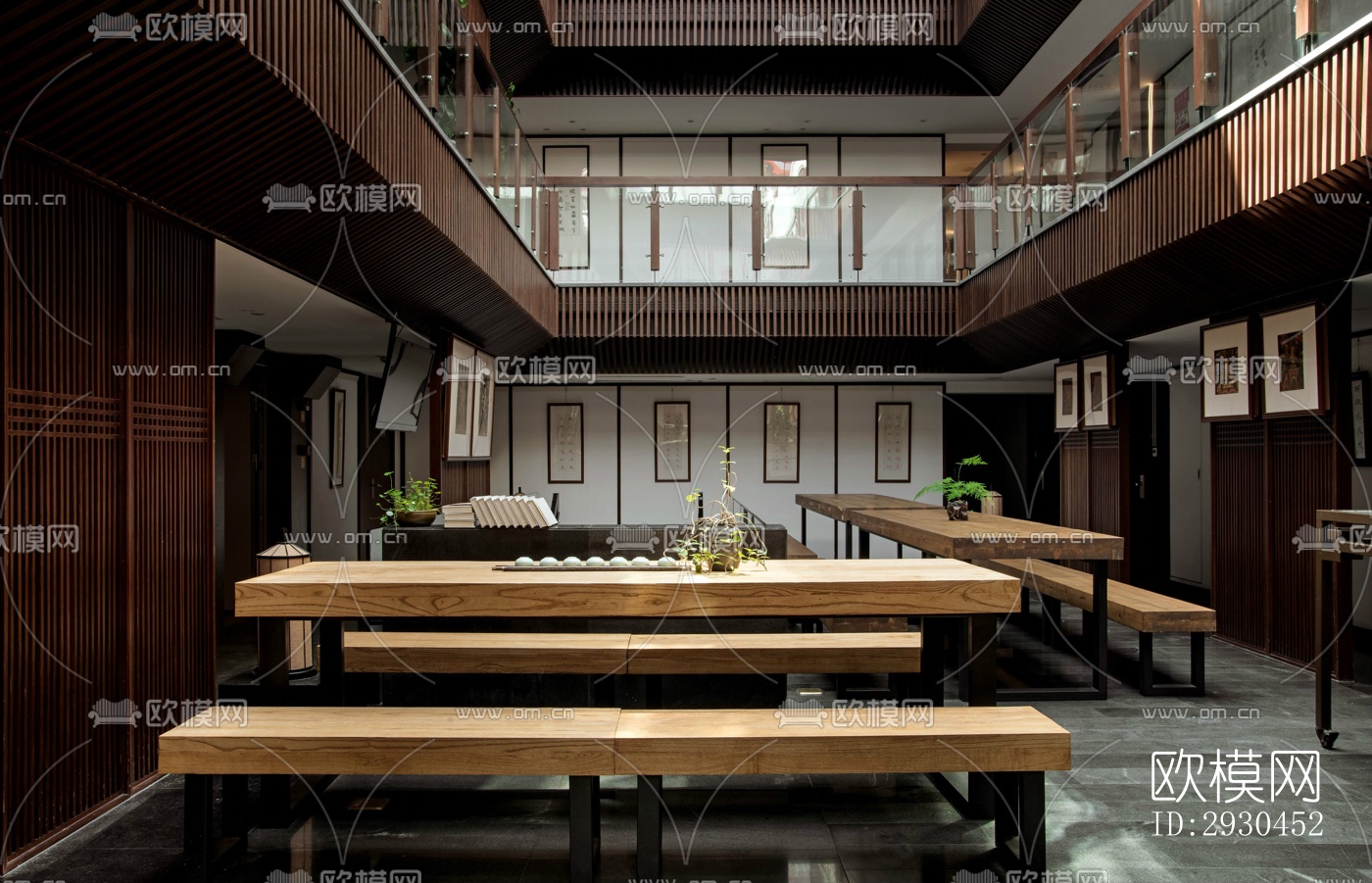 中式酒店民宿效果图下载（渲染图8）