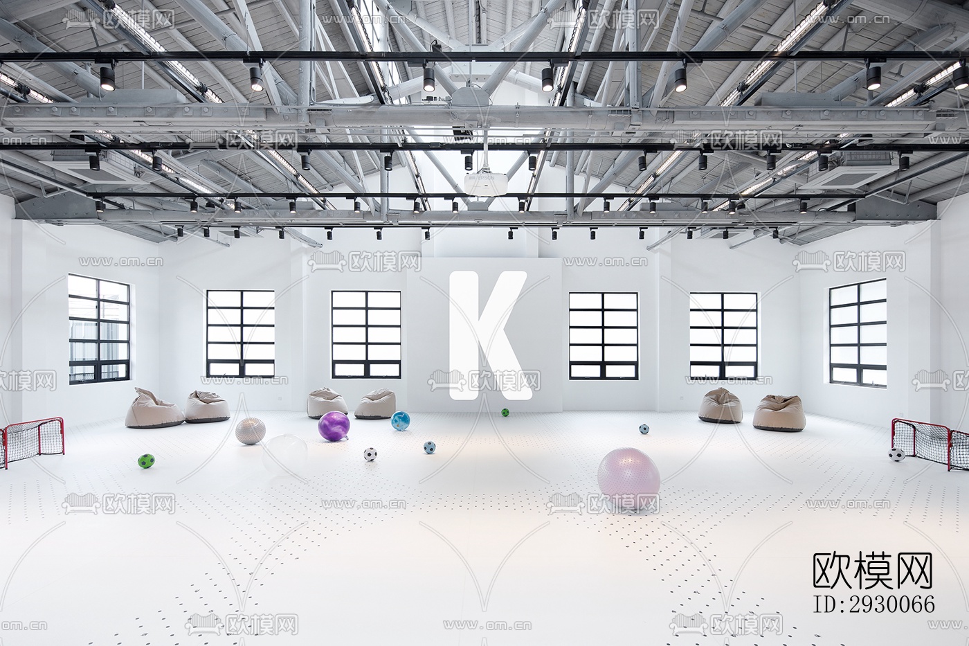 工业风展览展厅效果图下载（渲染图3）