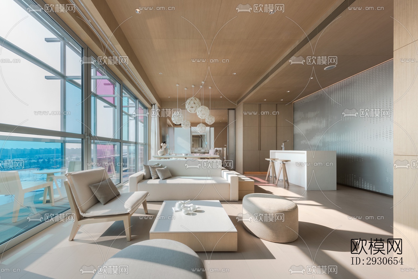 现代酒店民宿效果图下载（渲染图3）