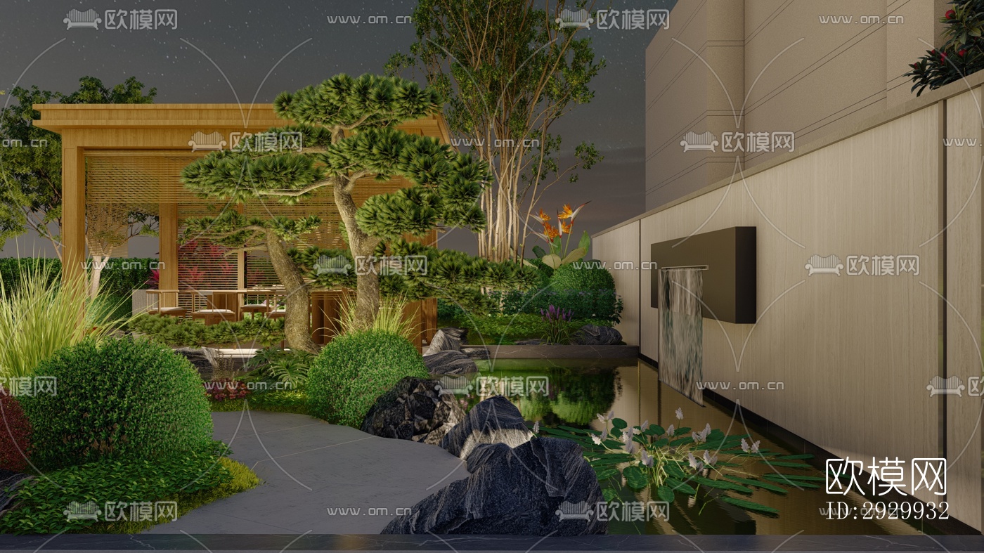 日式居住景观效果图下载（渲染图11）