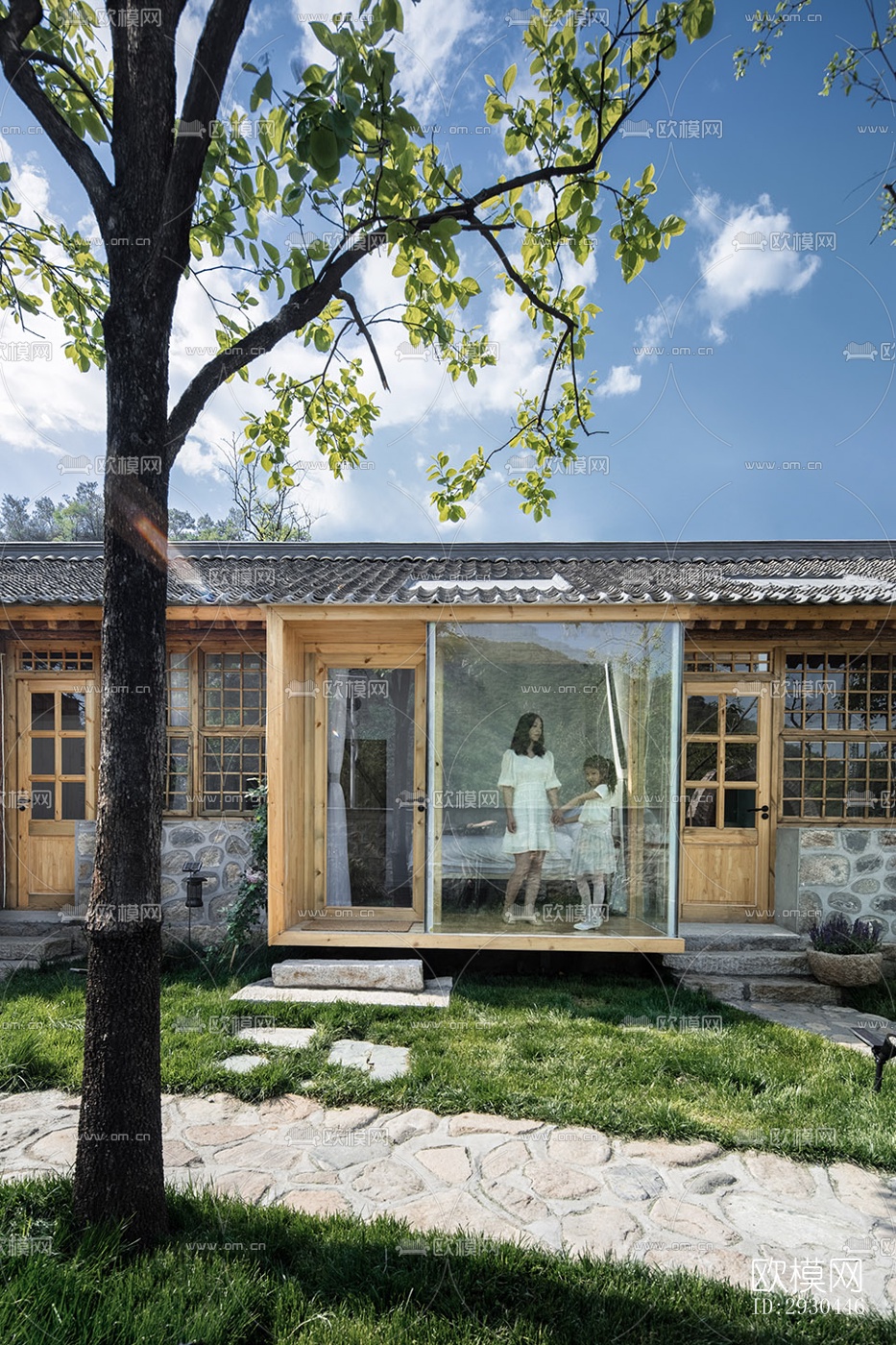 中式酒店民宿效果图下载（渲染图8）