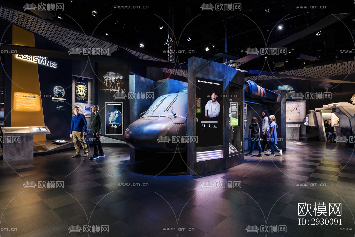 工业风展览展厅效果图下载（渲染图1）