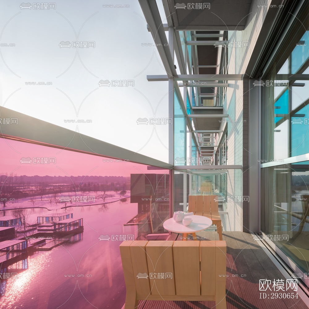 现代酒店民宿效果图下载（渲染图5）