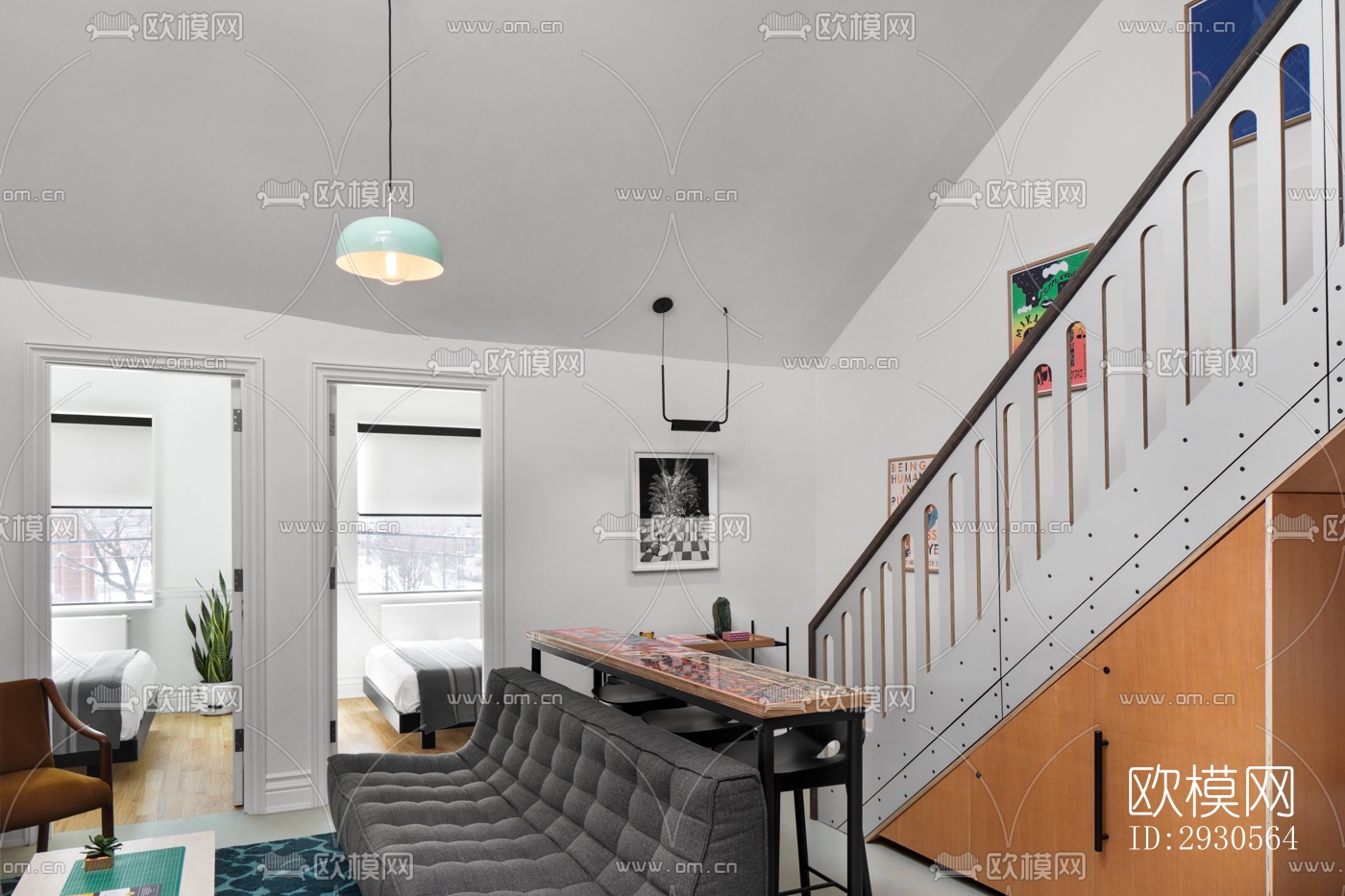 后现代酒店民宿效果图下载（渲染图9）