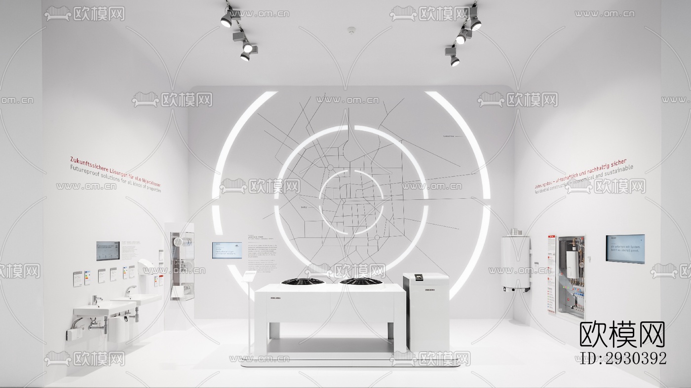 高级灰展览展厅效果图下载（渲染图4）