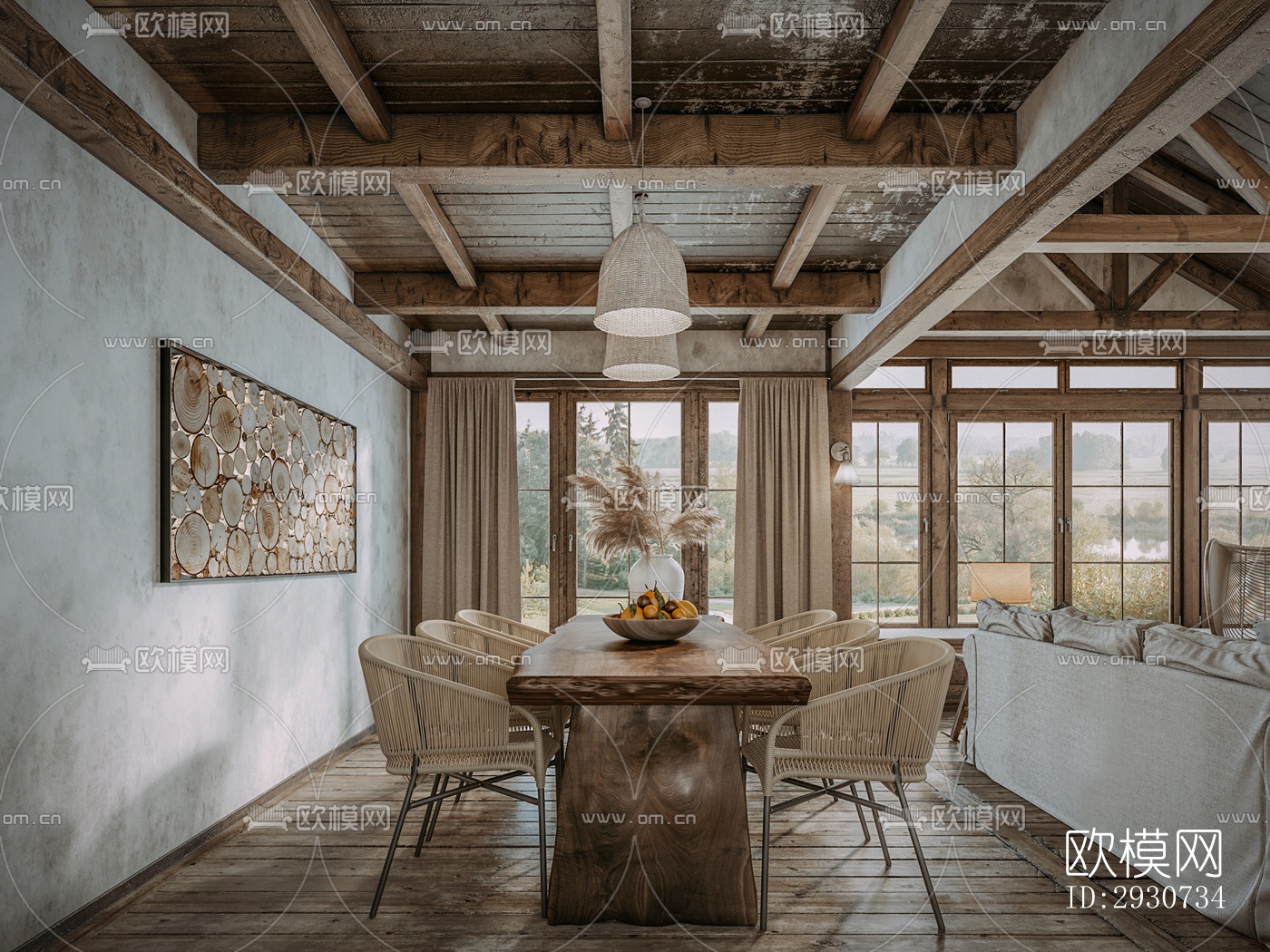 美式酒店民宿效果图下载（渲染图3）