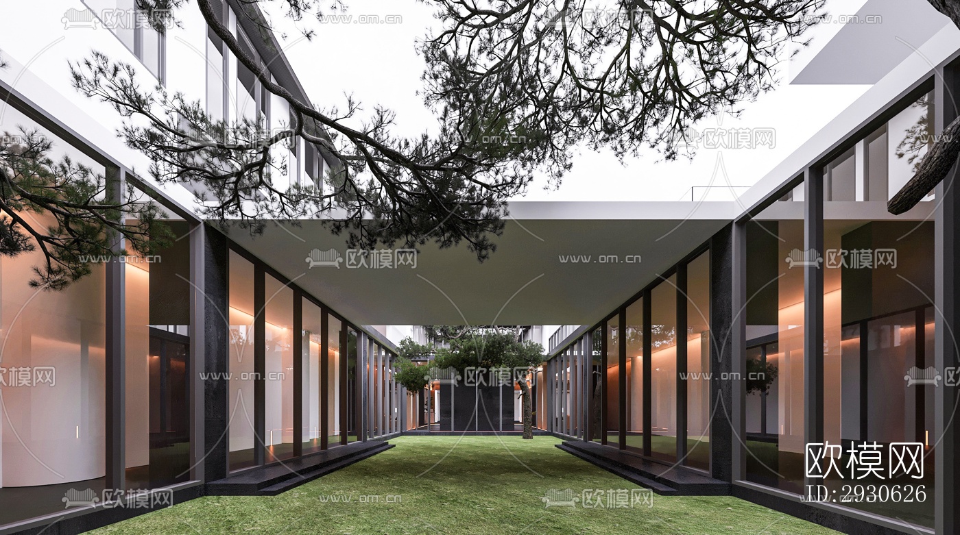 新中式酒店民宿效果图下载（渲染图14）