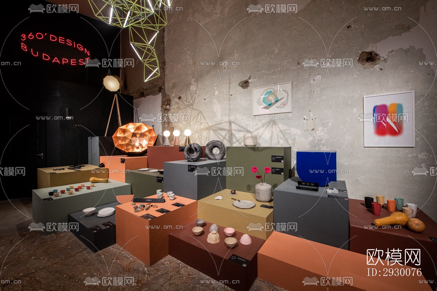 工业风展览展厅效果图下载（渲染图1）