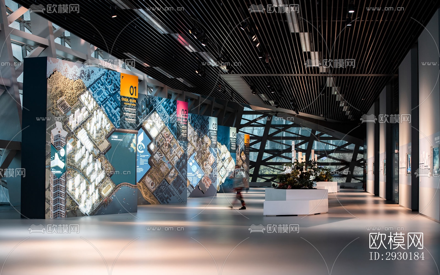 现代展览展厅效果图下载（渲染图6）